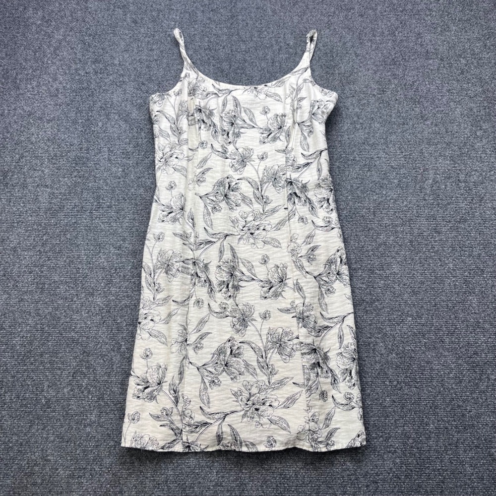 A New Day Floral Cottagecore Sun Dress Cream Black Smocked Mini Dress